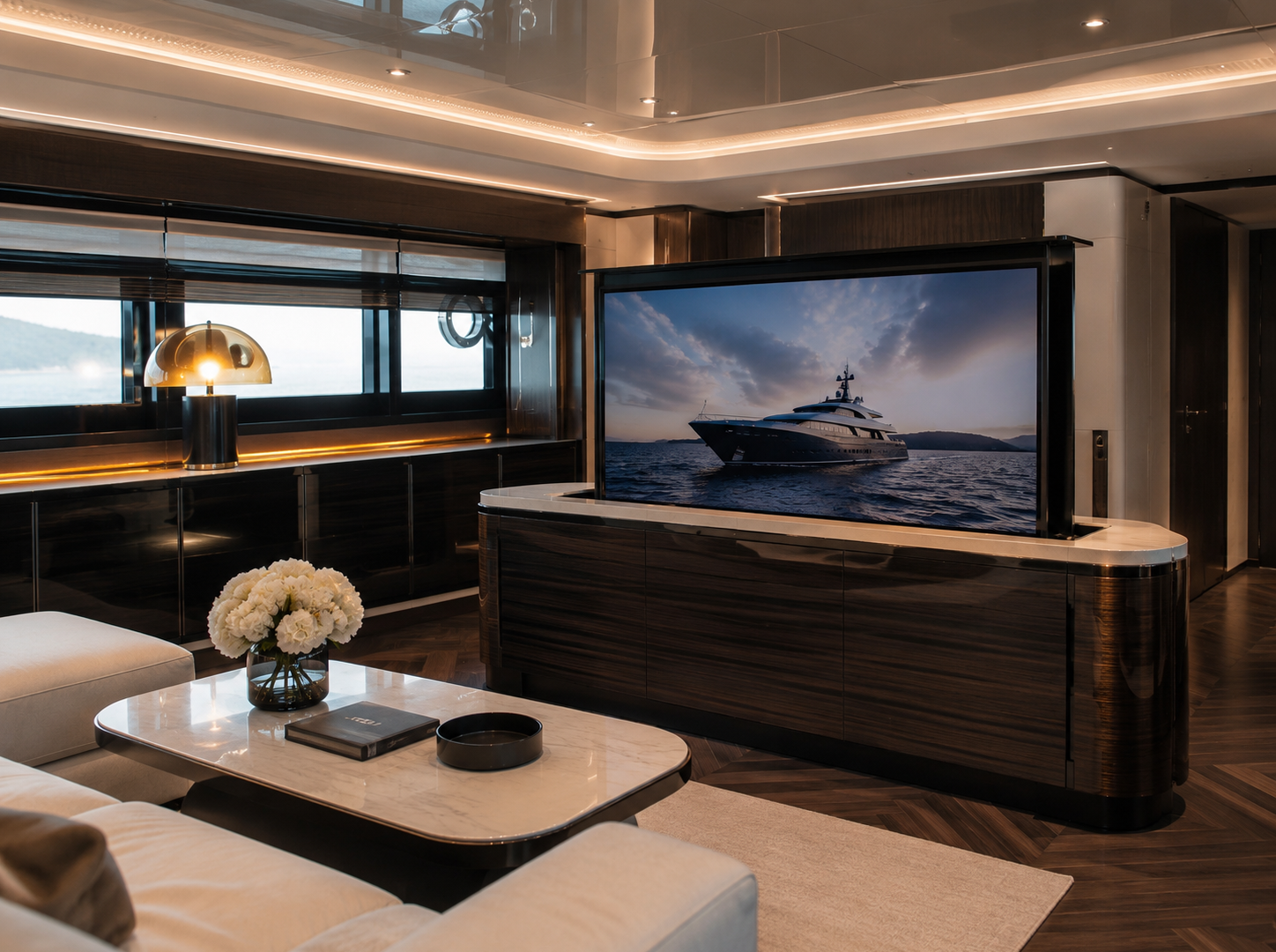 Durumetal concealed motion system in a luxury interior